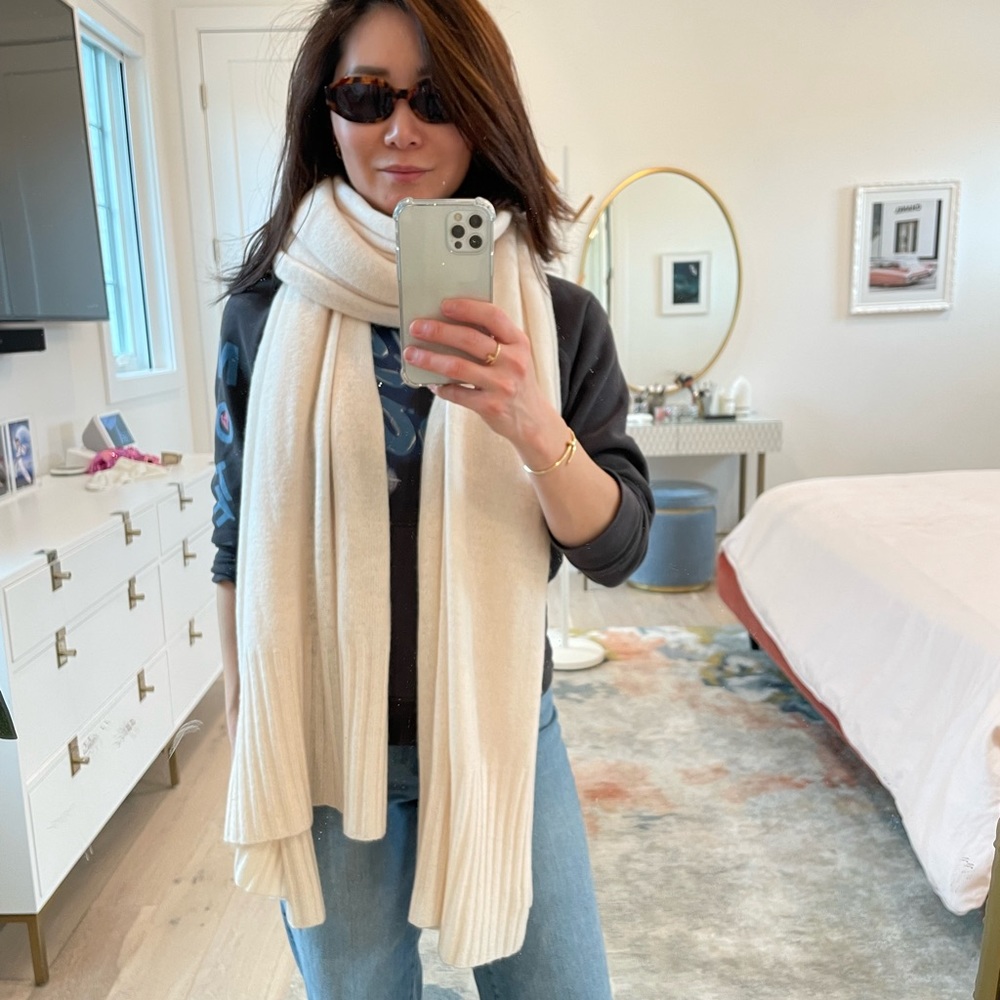 Naked Cashmere pure cashmere wrap scarf ivory